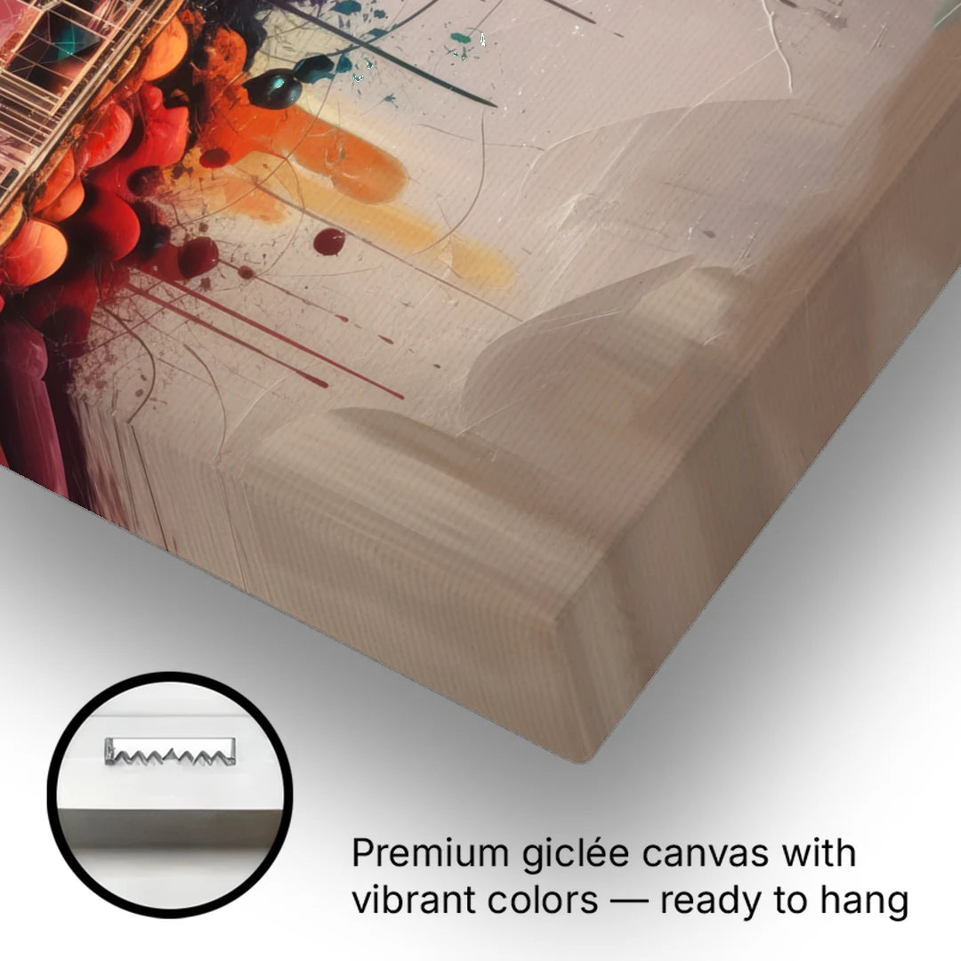 Denver Artistic Skyline - Canvas Wall Art - Gallery Wrap Corner