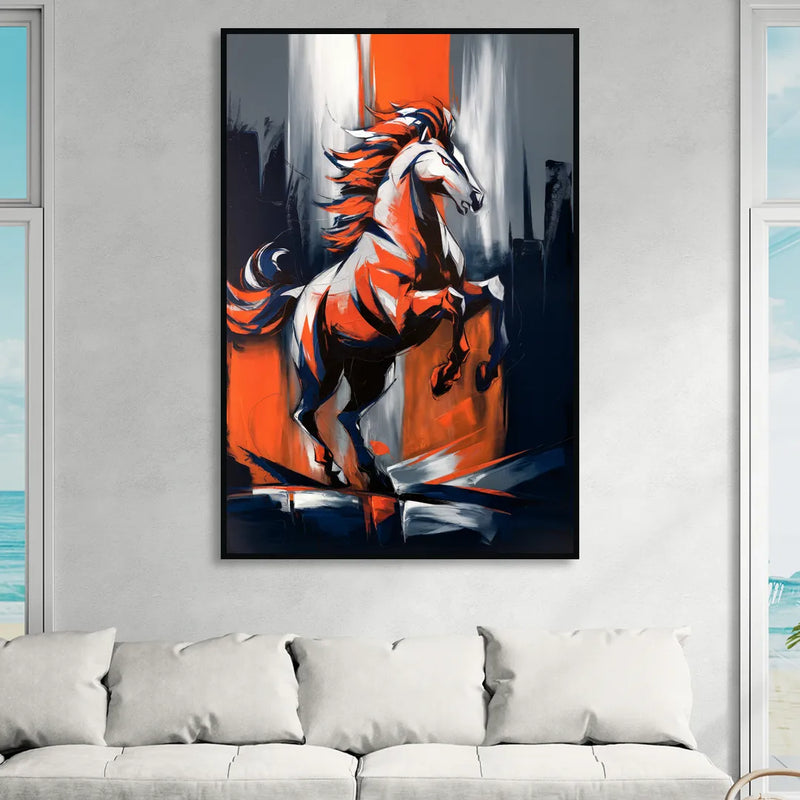Denver Broncos Legacy Sitting Room - Black Canvas Wall Art