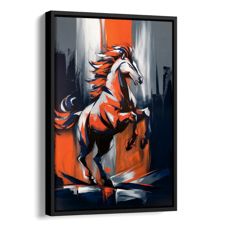 Denver Broncos Legacy Side - Black Canvas Wall Art
