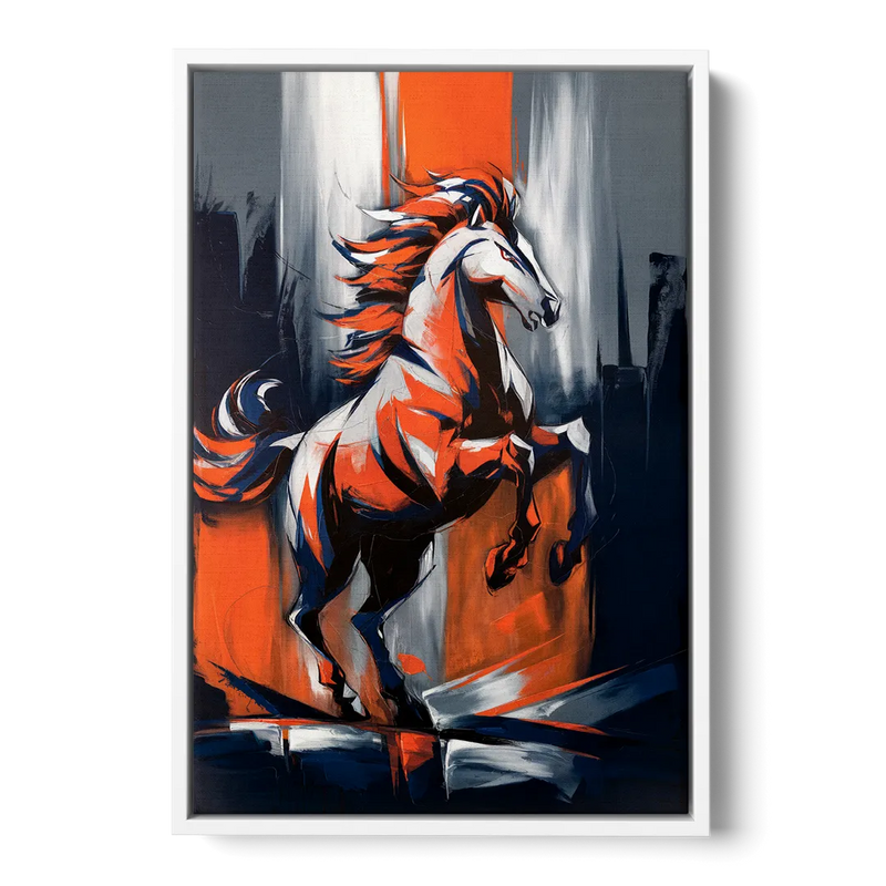 Denver Broncos Legacy Front - White Canvas Wall Art