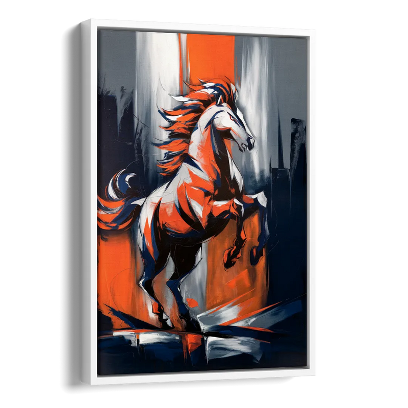 Denver Broncos Legacy Side - White Canvas Wall Art