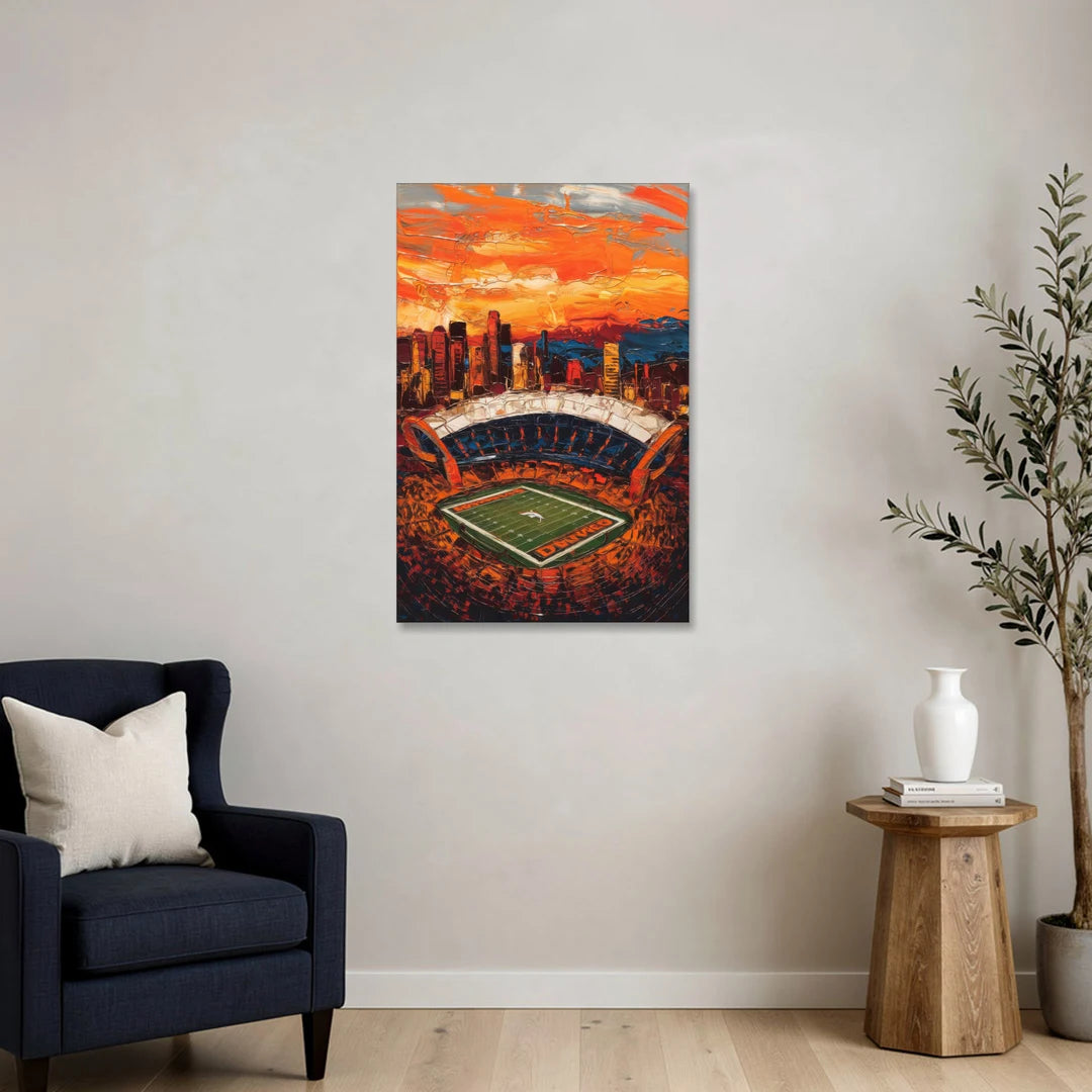 Denver Broncos Stadium - Canvas Wall Art - Sofa - 24x36