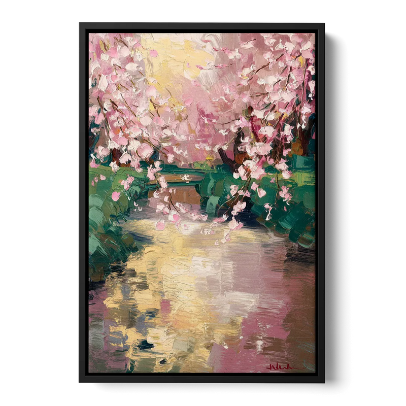 Denver Cherry Creek Charm Front - Black Canvas Wall Art