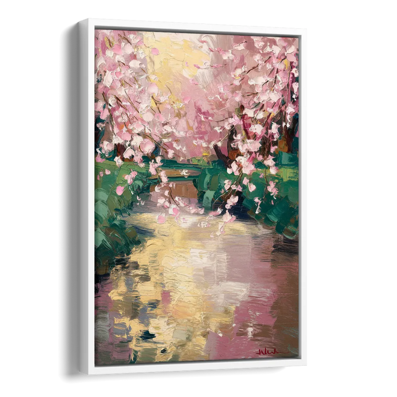 Denver Cherry Creek Charm Side - White Canvas Wall Art