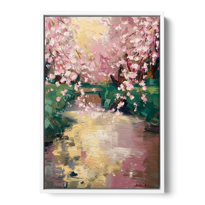 Denver Cherry Creek Charm Front - White Canvas Wall Art