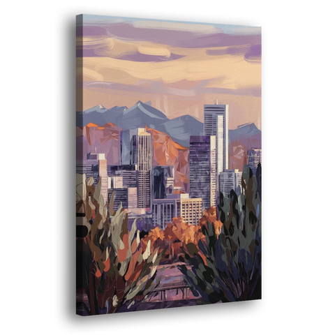 Denver Downtown Panorama - Canvas Wall Art