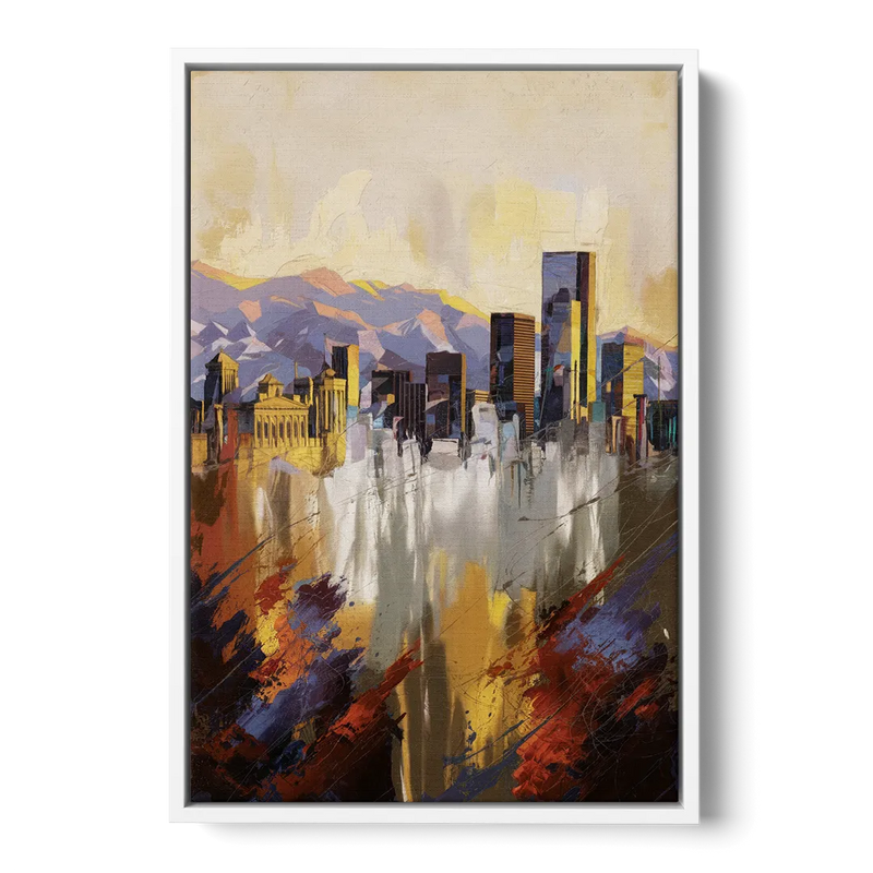 Denver Historic Architecture Front - White Canvas Wall Art
