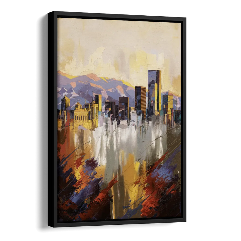 Denver Historic Architecture Side - Black Canvas Wall Art
