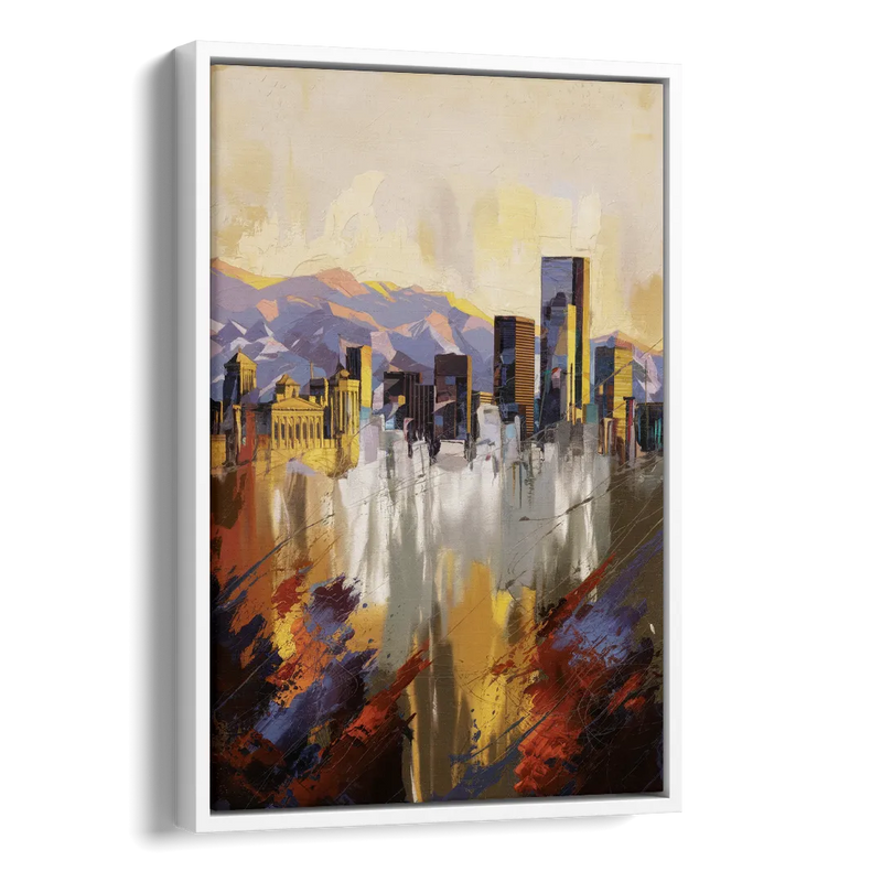 Denver Historic Architecture Side - White Canvas Wall Art