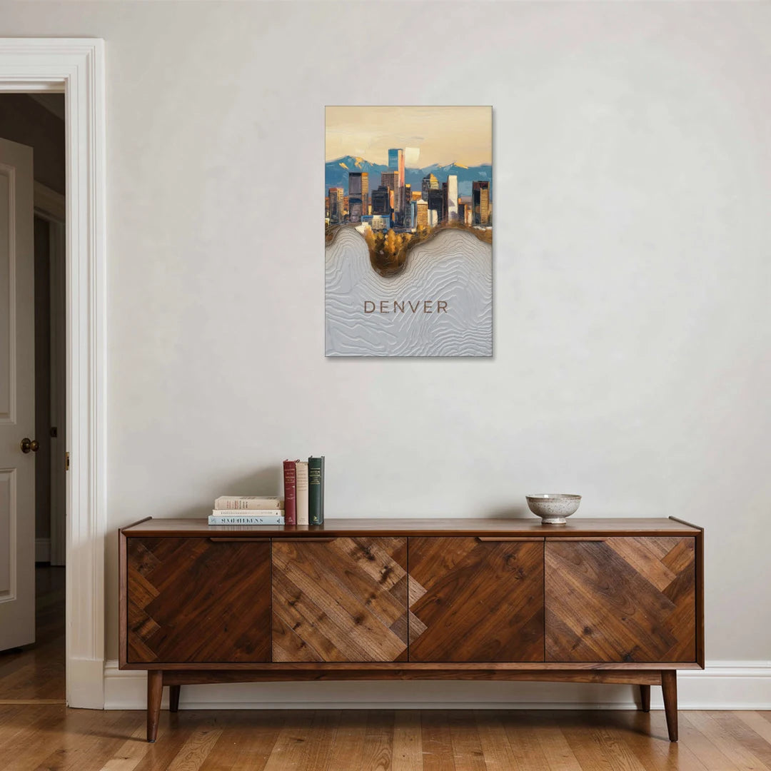 Denver Mile High Perspective - Canvas Wall Art - Coffee Table - 24x36