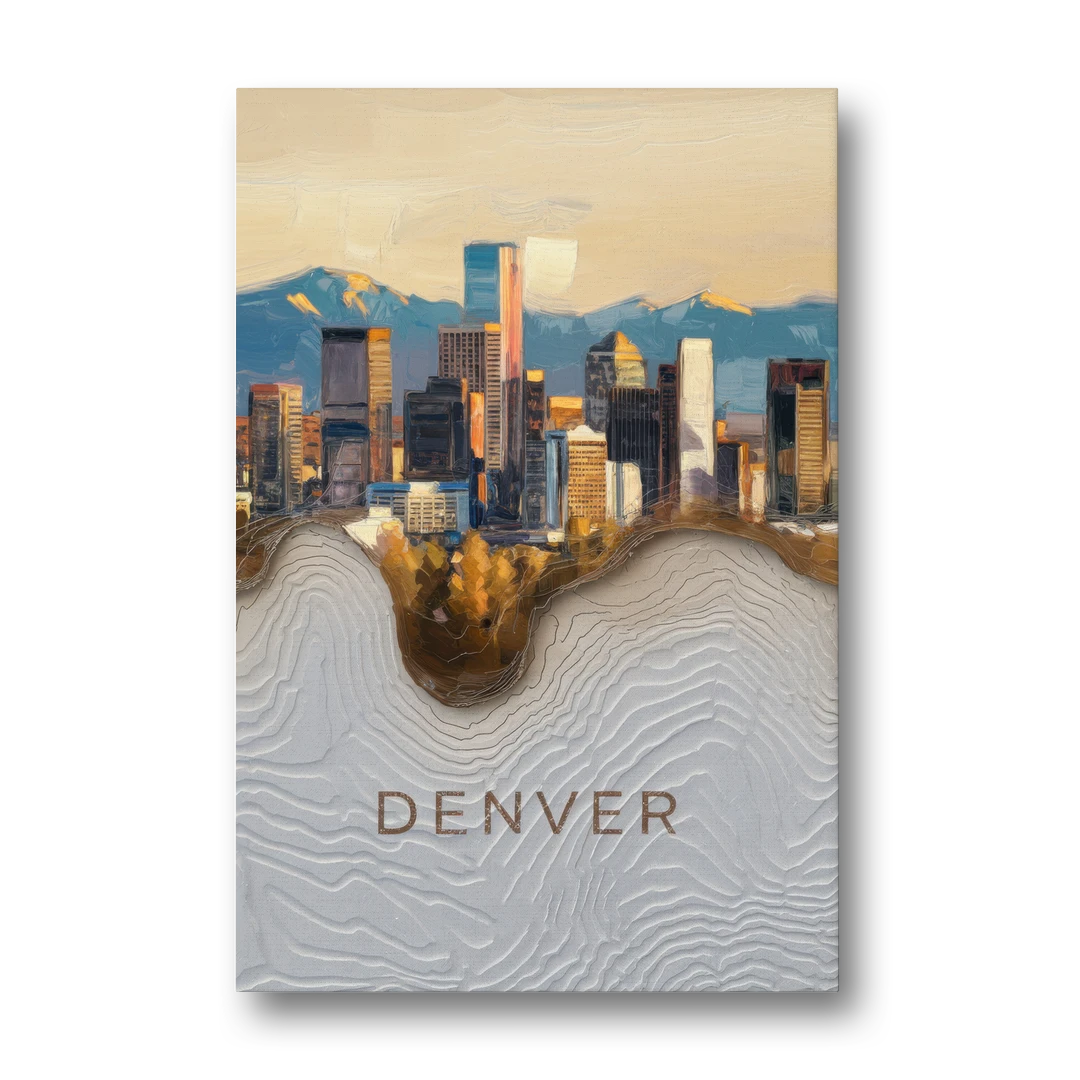 Denver Mile High Perspective - Canvas Wall Art - Front