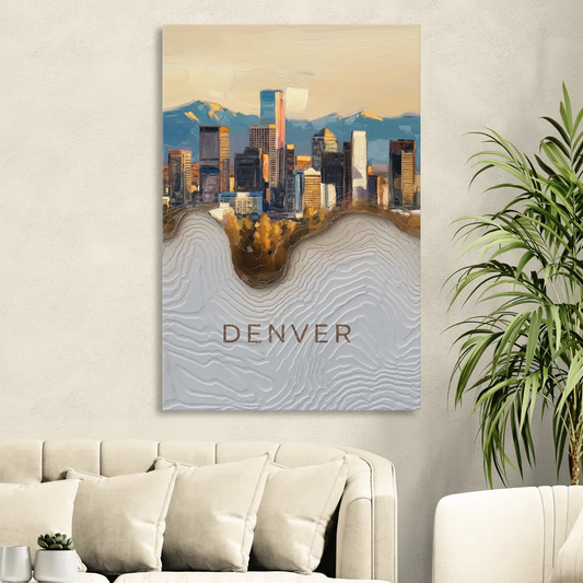 Denver Mile High Perspective Living Room - Canvas Wall Art