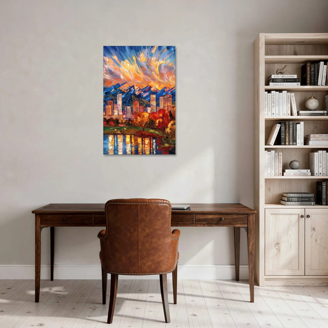Denver Nuggets Team Spirit - Canvas Wall Art - Office - 24x36
