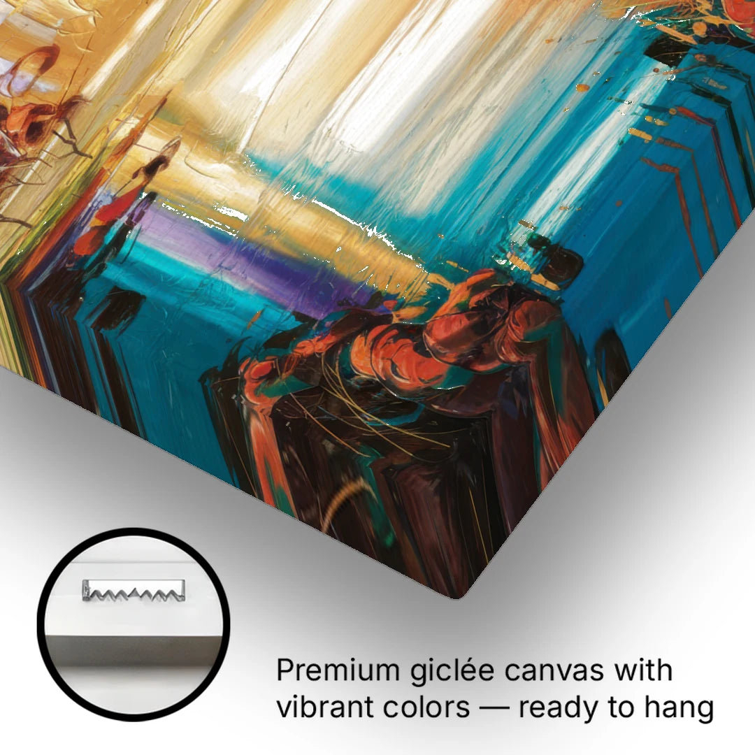 Denver Skyline Reflection - Canvas Wall Art - Gallery Wrap Corner