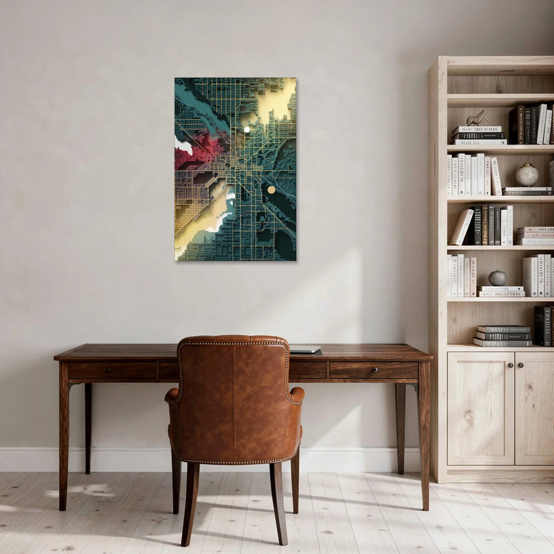 Denver Urban Street Vibes - Canvas Wall Art - Office - 24x36