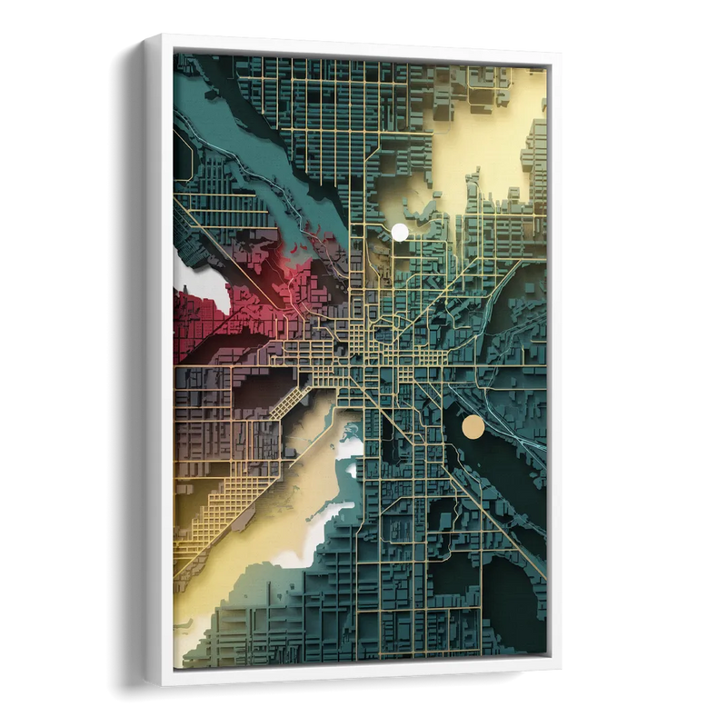 Denver Urban Street Vibes Side - White Canvas Wall Art