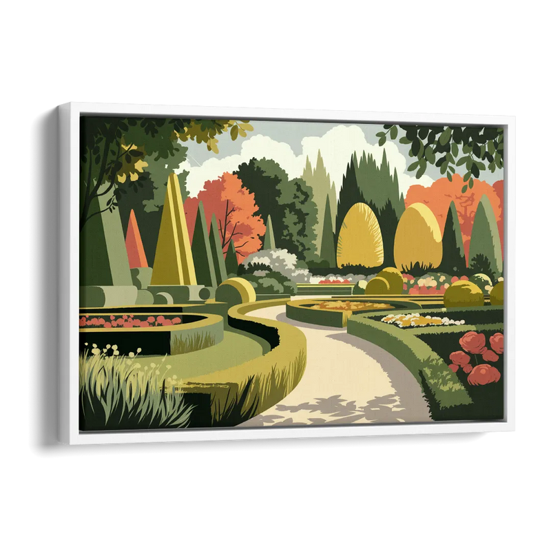 Des Moines Arboretum Views Side - White Canvas Wall Art