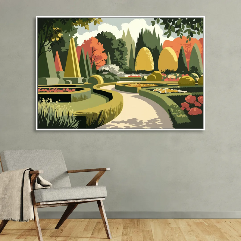 Des Moines Arboretum Views Sitting Room - White Canvas Wall Art