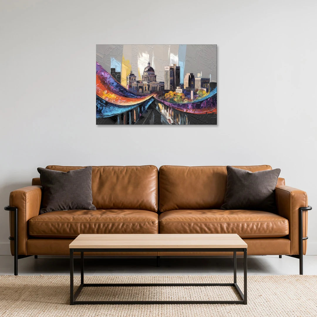 Des Moines Historic Landmarks - Canvas Wall Art - Sofa - 36x24