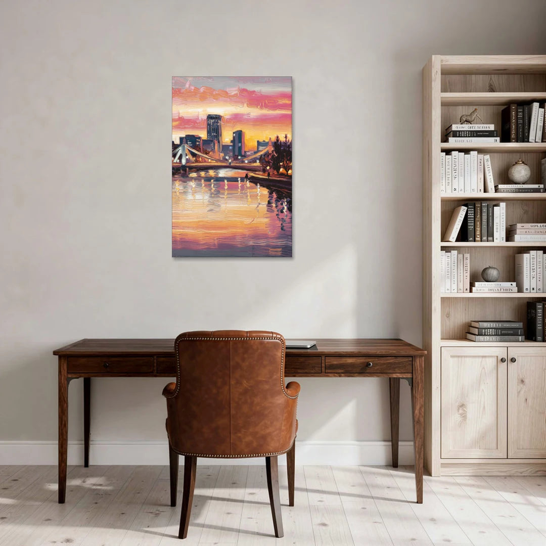 Des Moines Scenic Riverfront - Canvas Wall Art - Office - 24x36