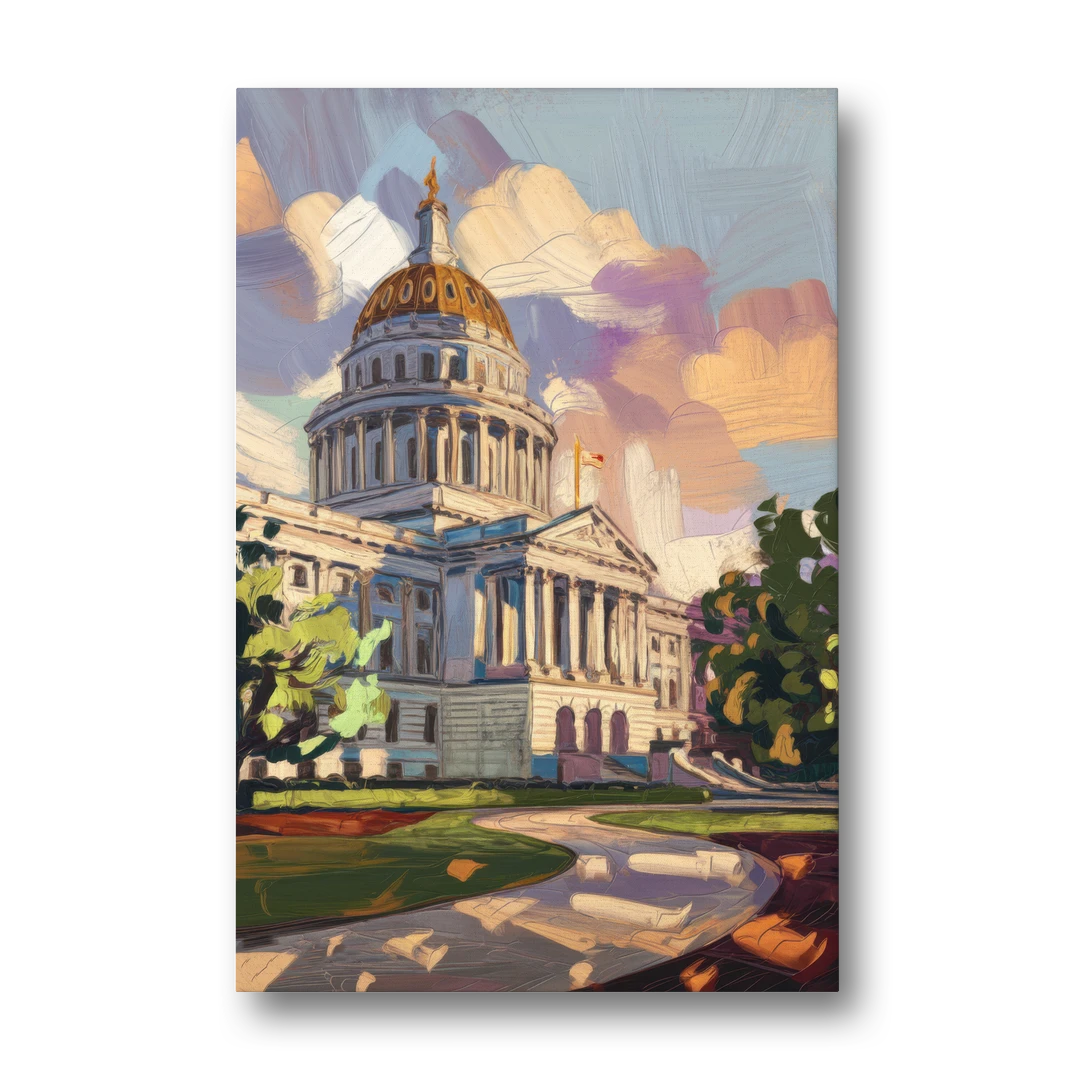 Des Moines State Capitol - Canvas Wall Art - Front