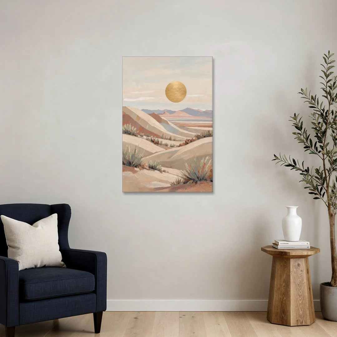 Desert Ridges Under a Gold Sun - Canvas Wall Art - Sofa - 24x36