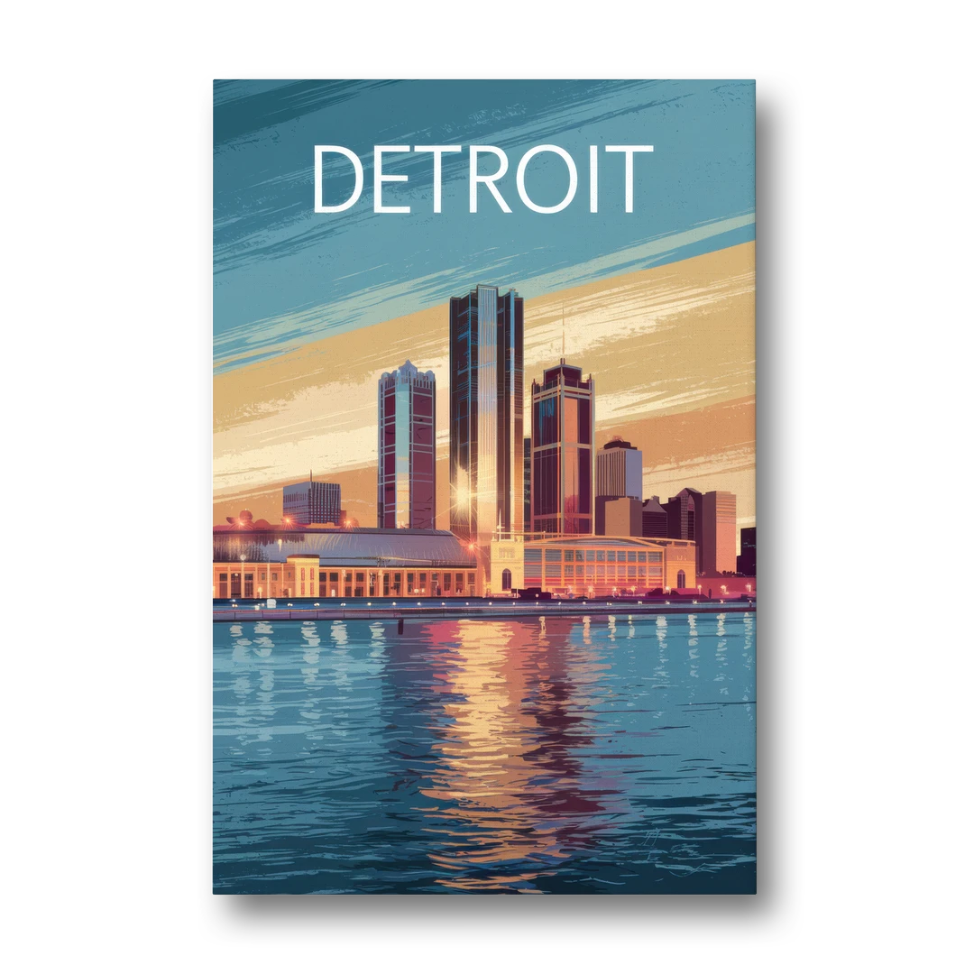 Detroit Historic Landmarks - Canvas Wall Art - Front