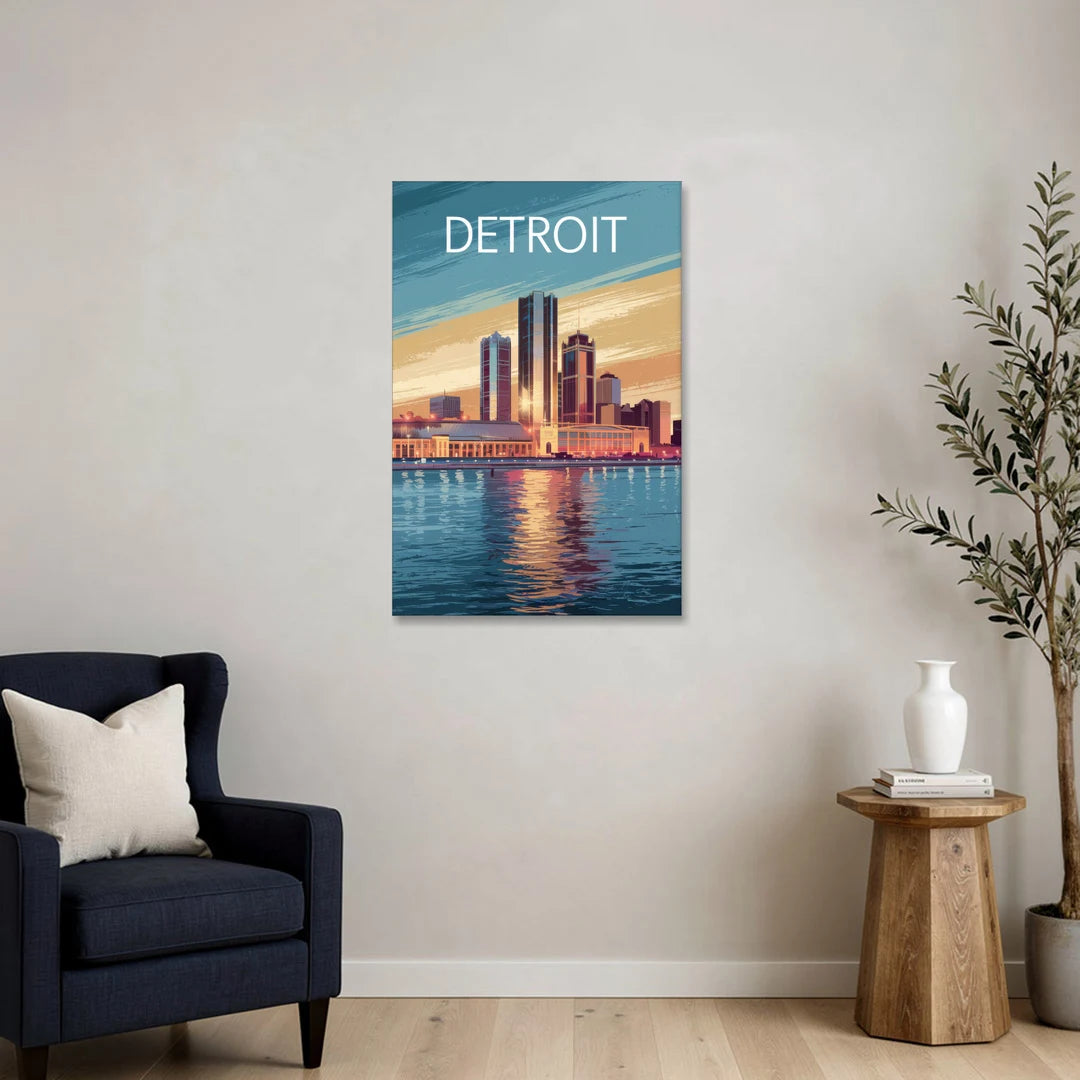 Detroit Historic Landmarks - Canvas Wall Art - Sofa - 24x36