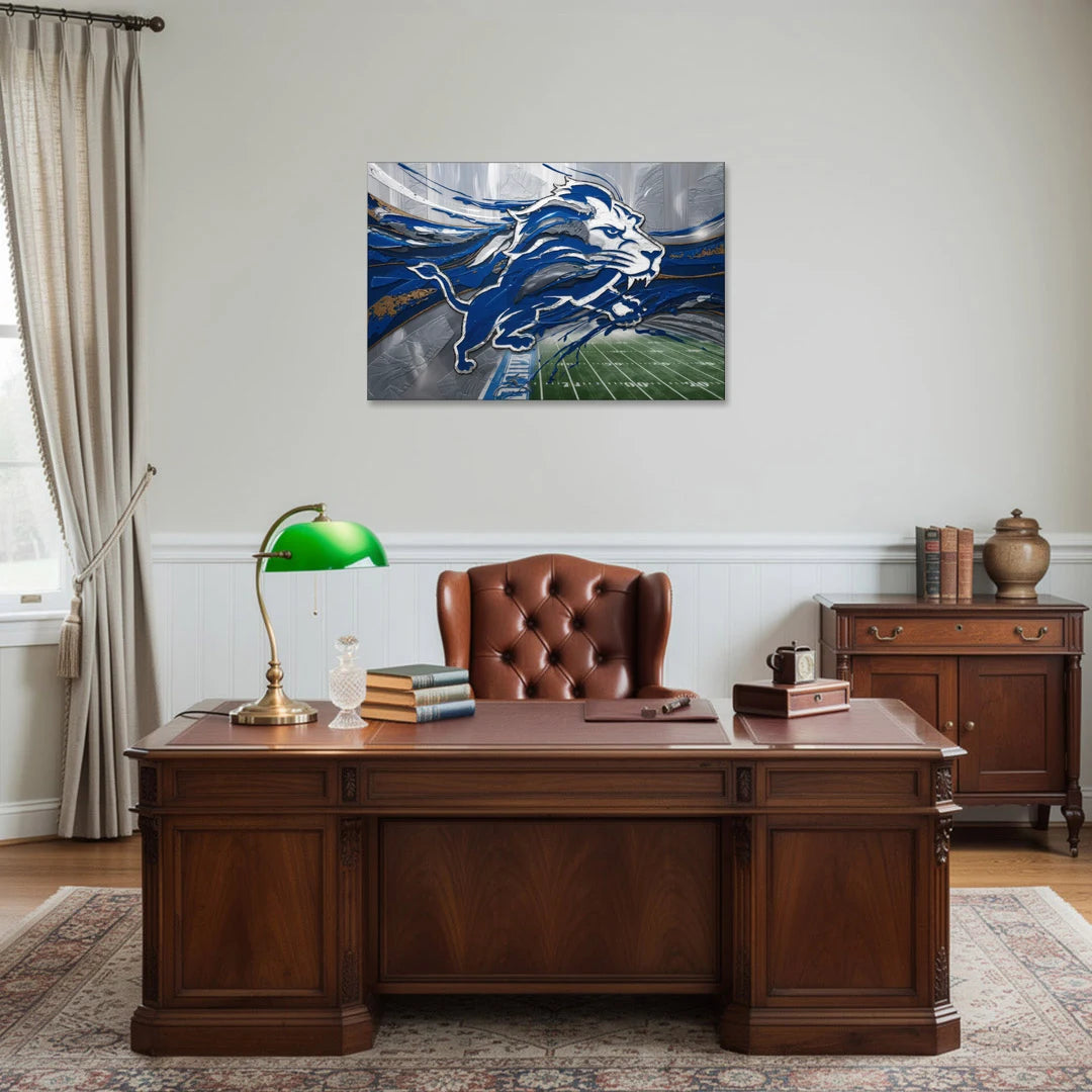 Detroit Lions Football - Canvas Wall Art - Office - 36x24