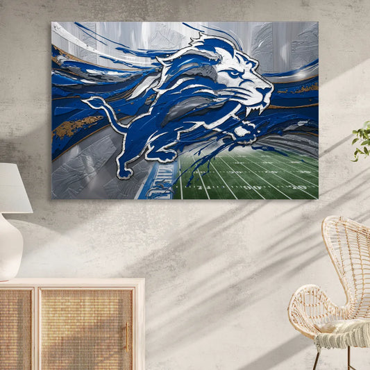 Detroit Lions Football Living Room - Canvas Wall Art