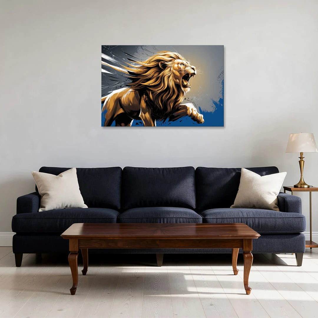 Detroit Lions Pride - Canvas Wall Art - Sofa - 36x24