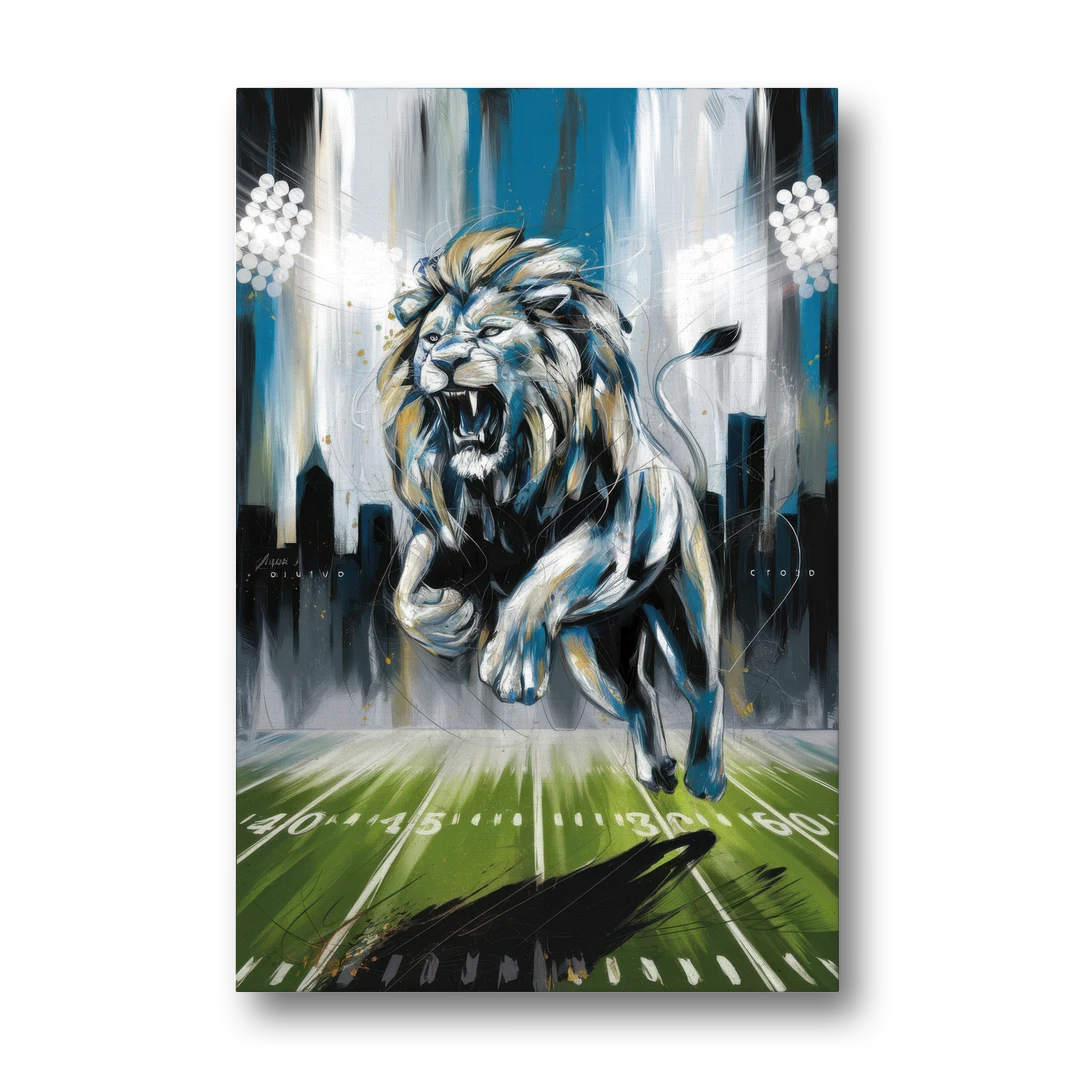 Detroit Lions Team Spirit - Canvas Wall Art - Front