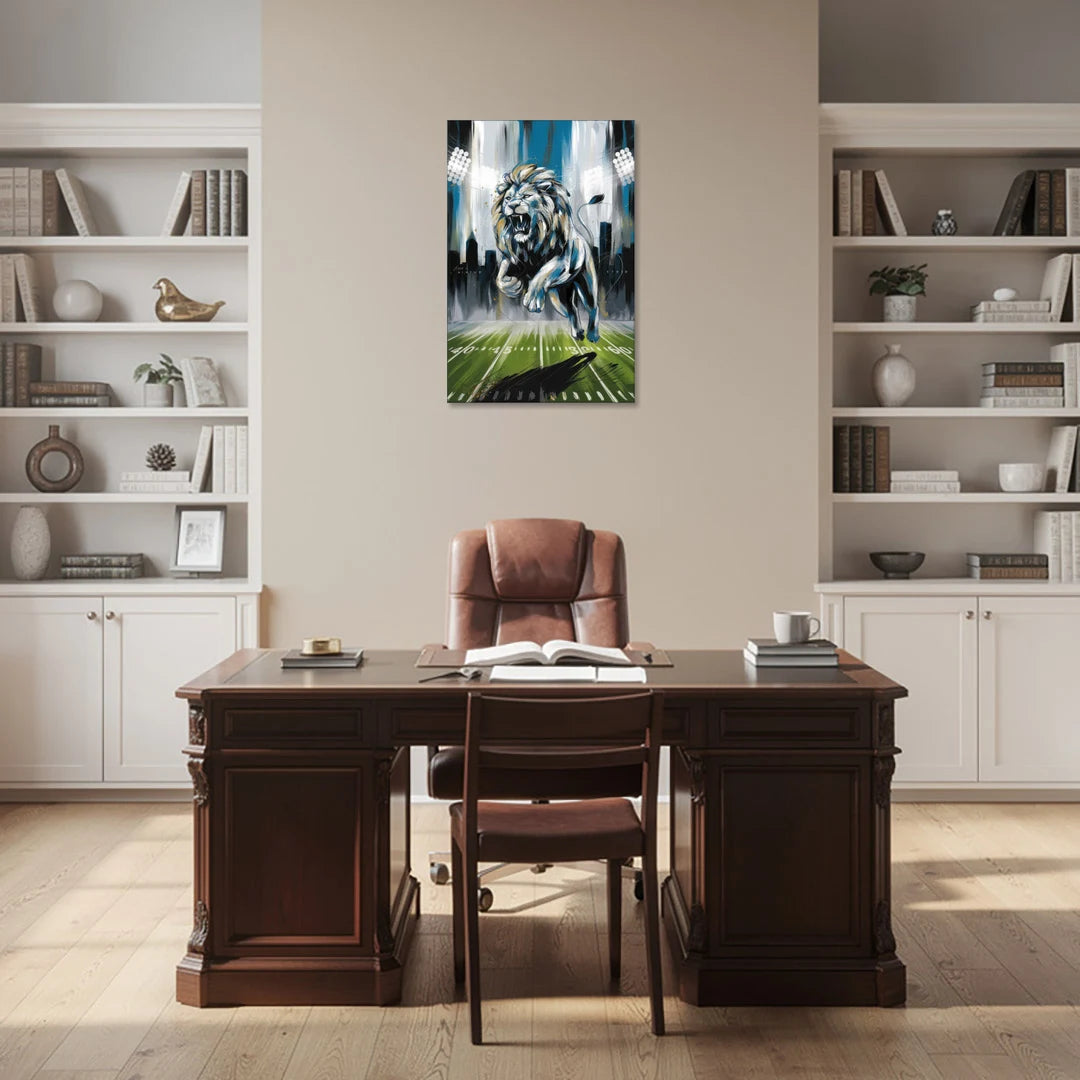 Detroit Lions Team Spirit - Canvas Wall Art - Office - 24x36