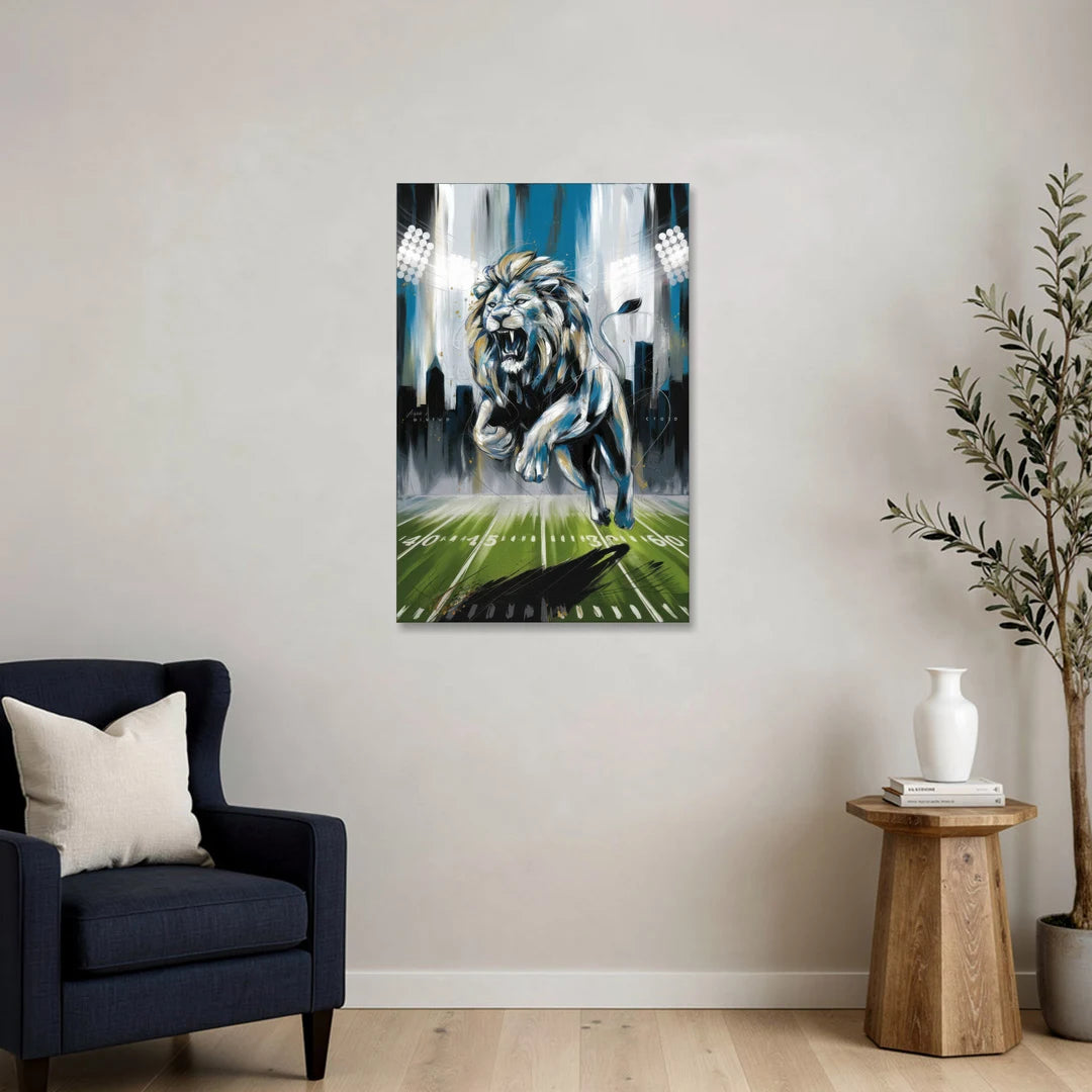 Detroit Lions Team Spirit - Canvas Wall Art - Sofa - 24x36