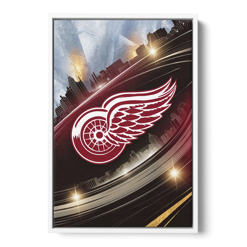 Detroit Red Wings Legacy Front - White Canvas Wall Art