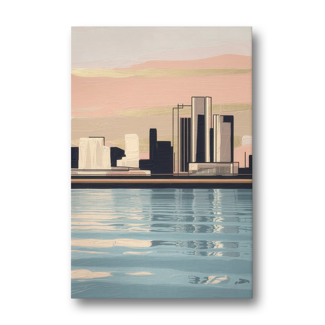 Detroit Riverwalk Serenity - Canvas Wall Art - Front