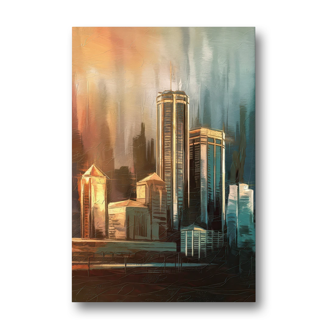 Detroit Urban Skyline - Canvas Wall Art - Front