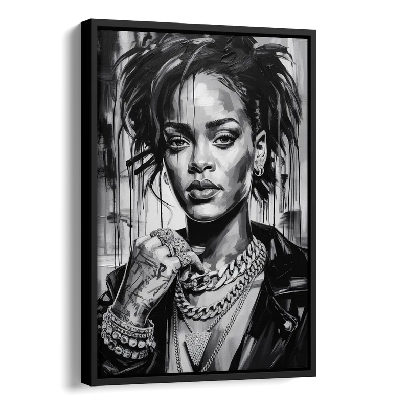 Diamond Aura Side - Black Canvas Wall Art