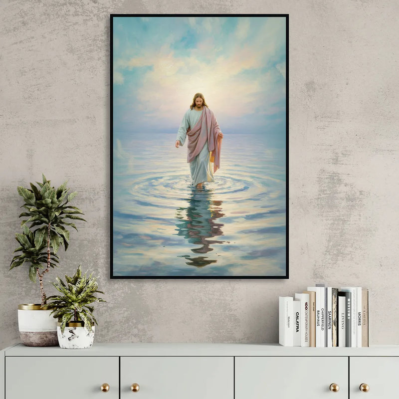 Divine Christian Moment Living Room - Black Canvas Wall Art