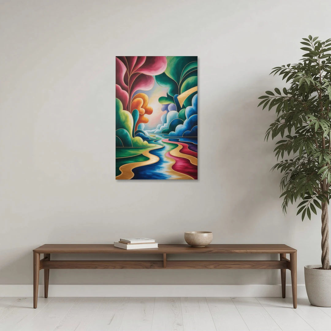 Dreamlike JewelToned Colorful Abstract - Canvas Wall Art - Coffee Table - 24x36