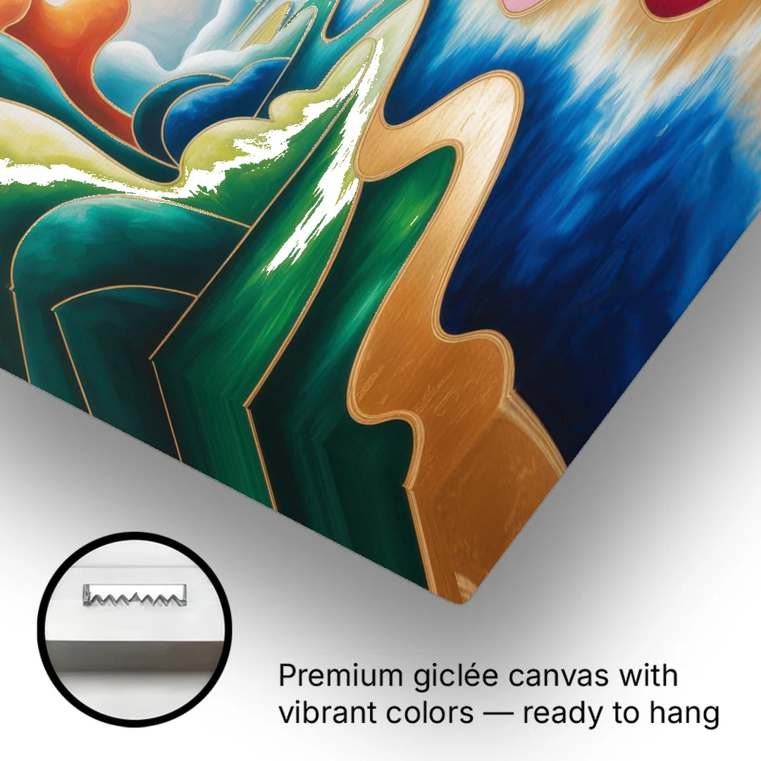 Dreamlike JewelToned Colorful Abstract - Canvas Wall Art - Gallery Wrap Corner
