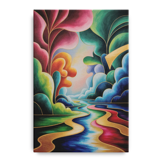 Dreamlike JewelToned Colorful Abstract - Canvas Wall Art