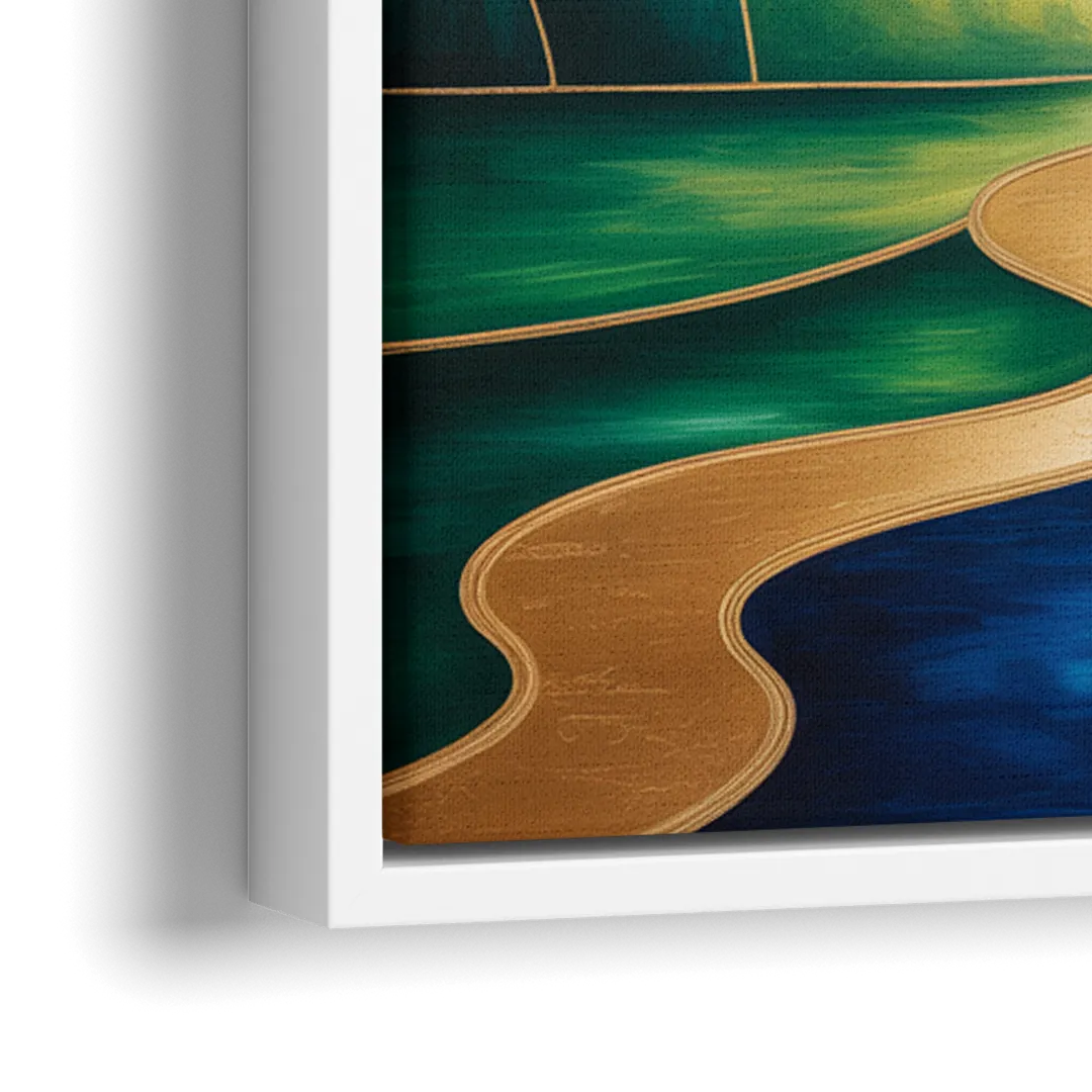 Dreamlike JewelToned Colorful Abstract - Close-Up White Frame Canvas