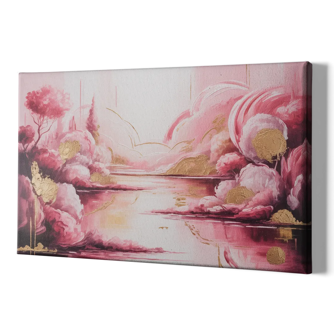 Dreamy Ethereal Pink Abstract - Canvas Print Art Sides