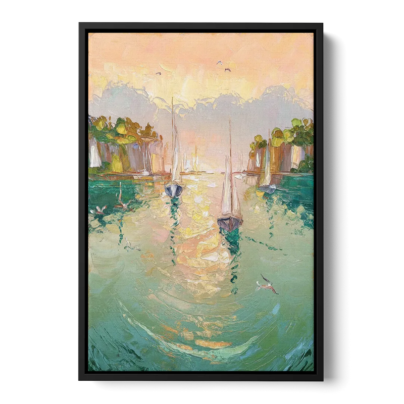 Dunedin Harbor View Front - Black Canvas Wall Art