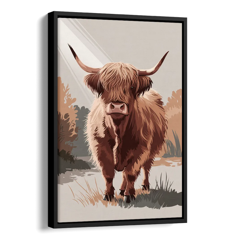 Dunedin Highland Charm Side - Black Canvas Wall Art
