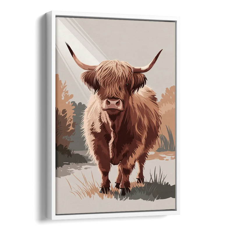 Dunedin Highland Charm Side - White Canvas Wall Art