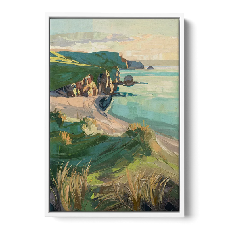 Dunedin Otago Peninsula Front - White Canvas Wall Art