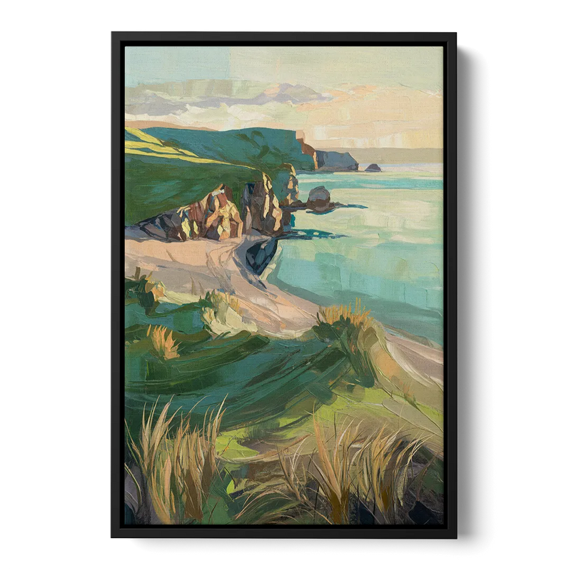Dunedin Otago Peninsula Front - Black Canvas Wall Art