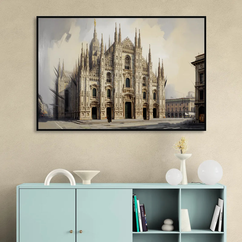 Duomo Majesty Living Room - Black Canvas Wall Art